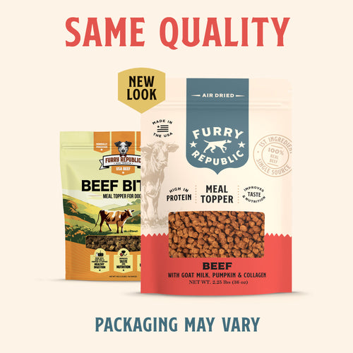 Beef topper old to new packaging comparison